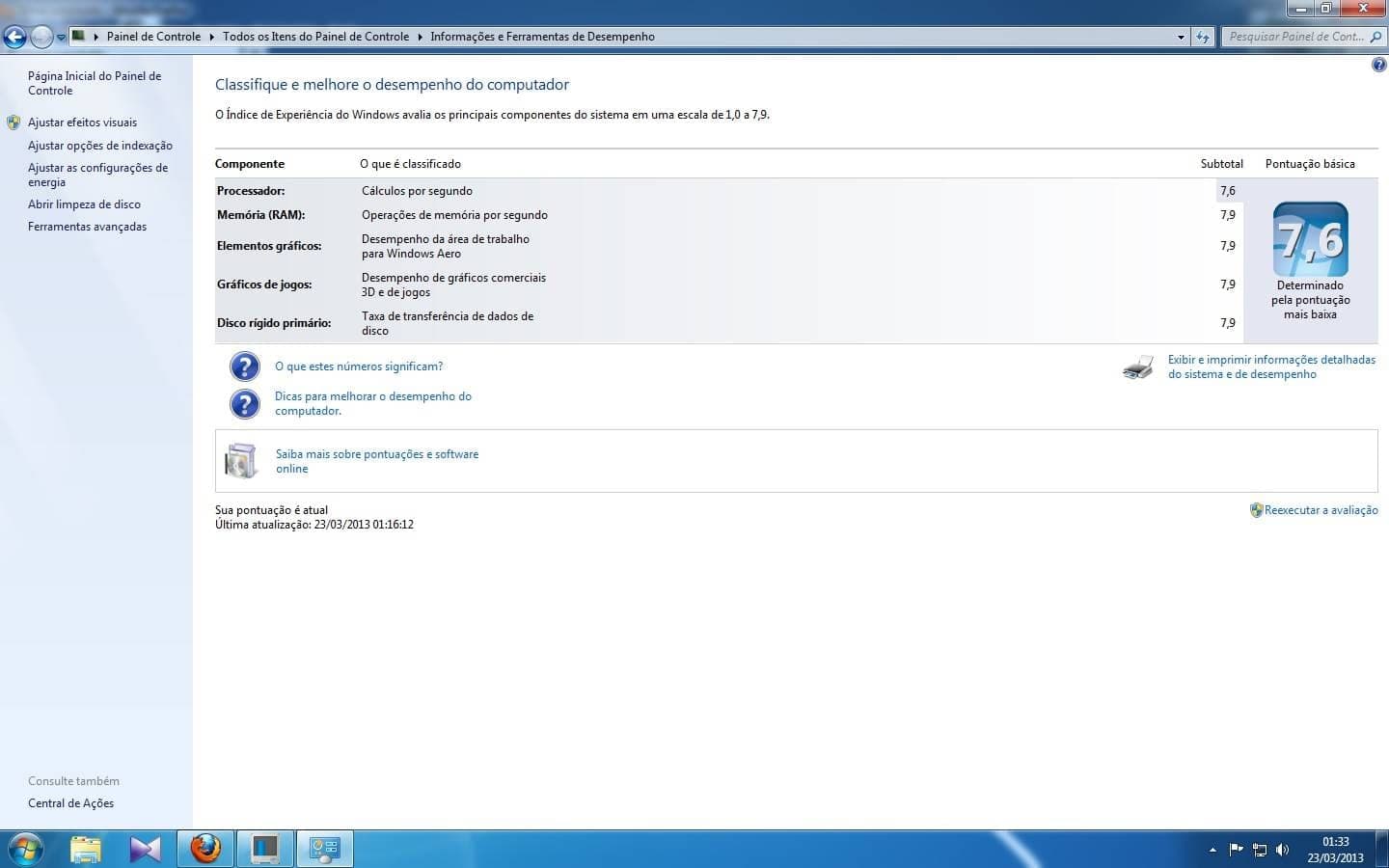 índice de experiência do windows