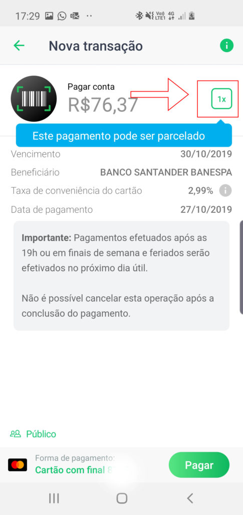 parcelar compras aliexpress