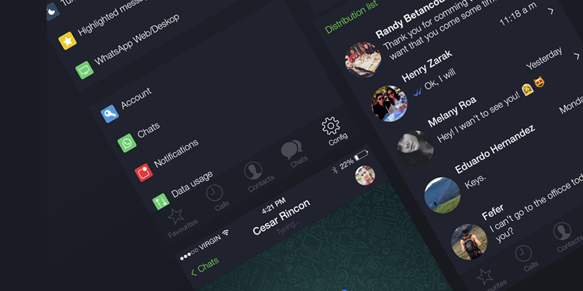 Tema escuro do WhatsApp